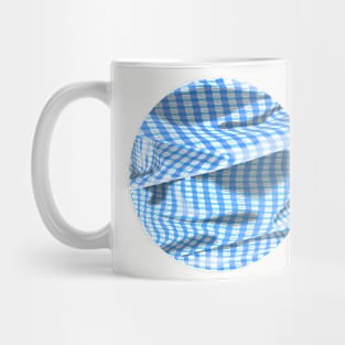 Creased blue checked pattern mandala Mug